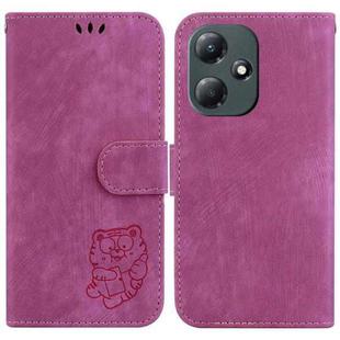 For Infinix Hot 30 Play / X6835 Little Tiger Embossed Leather Phone Case(Rose Red)