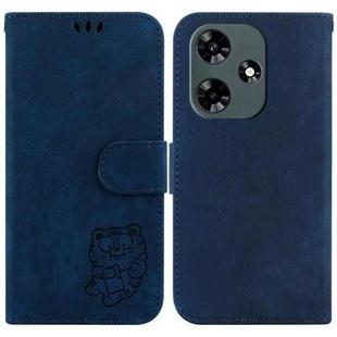For Infinix Hot 30 Little Tiger Embossed Leather Phone Case(Dark Blue)