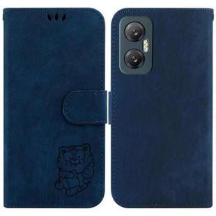 For Infinix Hot 20 5G Little Tiger Embossed Leather Phone Case(Dark Blue)