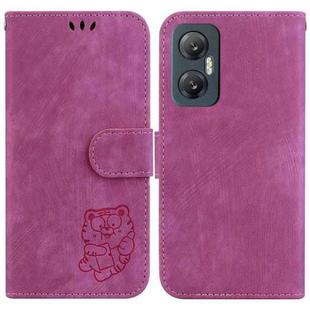 For Infinix Hot 20 5G Little Tiger Embossed Leather Phone Case(Rose Red)