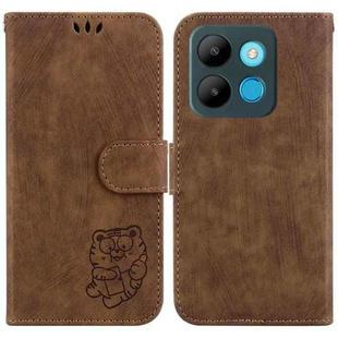 For Infinix Smart 7 African / 6515 Little Tiger Embossed Leather Phone Case(Brown)