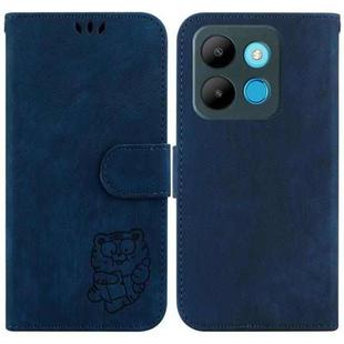 For Infinix Smart 7 African / 6515 Little Tiger Embossed Leather Phone Case(Dark Blue)