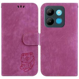 For Infinix Smart 7 African / 6515 Little Tiger Embossed Leather Phone Case(Rose Red)