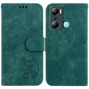 For Infinix Hot 20i Little Tiger Embossed Leather Phone Case(Green)