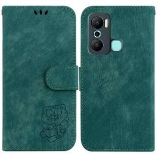 For Infinix Hot 20 Play Little Tiger Embossed Leather Phone Case(Green)