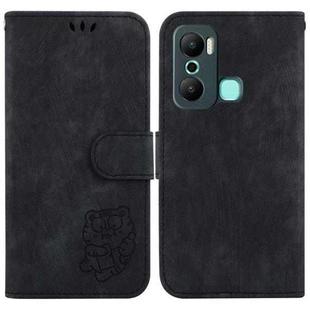 For Infinix Hot 20 Play Little Tiger Embossed Leather Phone Case(Black)