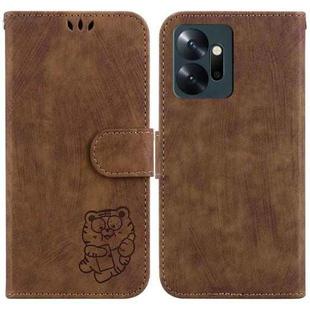 For Infinix Zero 20 X6821 Little Tiger Embossed Leather Phone Case(Brown)