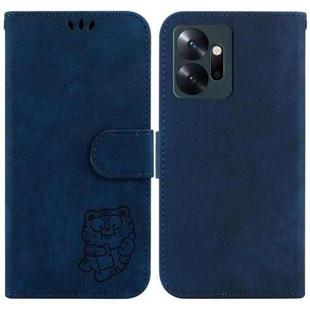 For Infinix Zero 20 X6821 Little Tiger Embossed Leather Phone Case(Dark Blue)