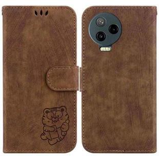 For Infinix Note 12 2023 / 12 Pro 4G Little Tiger Embossed Leather Phone Case(Brown)
