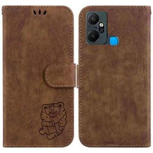 For Infinix Smart 6 Plus Little Tiger Embossed Leather Phone Case(Brown)
