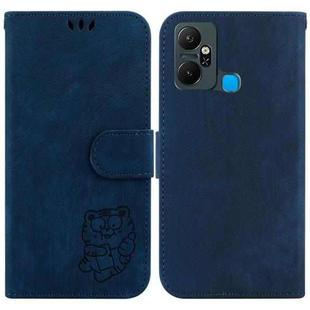 For Infinix Smart 6 Plus Little Tiger Embossed Leather Phone Case(Dark Blue)