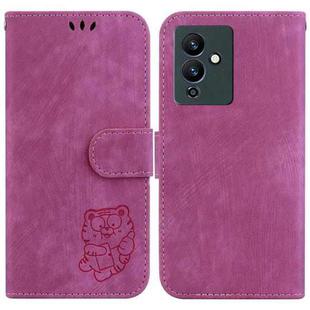 For Infinix Note 12 5G / 12 Pro 5G Little Tiger Embossed Leather Phone Case(Rose Red)