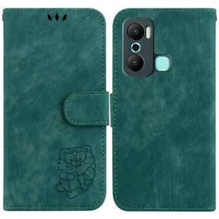 For Infinix Hot 12 Play Little Tiger Embossed Leather Phone Case(Green)