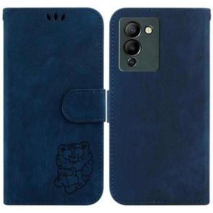 For Infinix Note 12 G96 / X670 Little Tiger Embossed Leather Phone Case(Dark Blue)