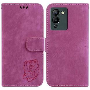 For Infinix Note 12 G96 / X670 Little Tiger Embossed Leather Phone Case(Rose Red)