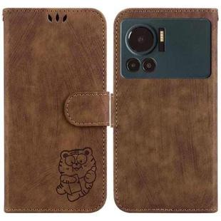 For Infinix Note 12 VIP Little Tiger Embossed Leather Phone Case(Brown)