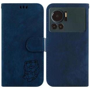 For Infinix Note 12 VIP Little Tiger Embossed Leather Phone Case(Dark Blue)