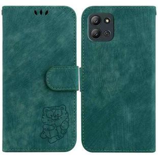 For Infinix Hot 11 2022 Little Tiger Embossed Leather Phone Case(Green)