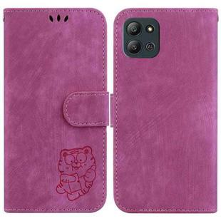 For Infinix Hot 11 2022 Little Tiger Embossed Leather Phone Case(Rose Red)