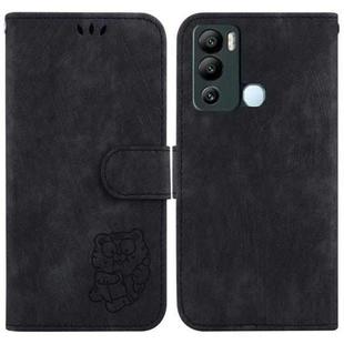 For Infinix Hot 12i Little Tiger Embossed Leather Phone Case(Black)