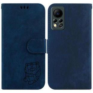 For Infinix Hot 11s NFC X6812B Little Tiger Embossed Leather Phone Case(Dark Blue)