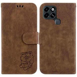 For Infinix Smart 6 Little Tiger Embossed Leather Phone Case(Brown)