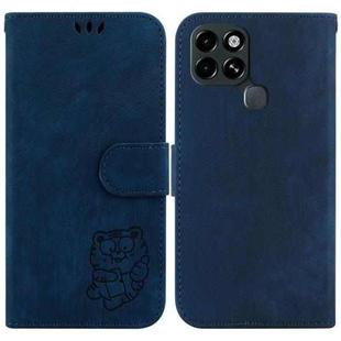 For Infinix Smart 6 Little Tiger Embossed Leather Phone Case(Dark Blue)