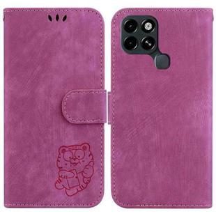 For Infinix Smart 6 Little Tiger Embossed Leather Phone Case(Rose Red)