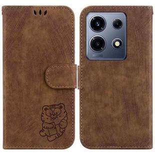 For Infinix Note 30 VIP Little Tiger Embossed Leather Phone Case(Brown)
