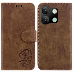 For Infinix Smart 7 HD Little Tiger Embossed Leather Phone Case(Brown)