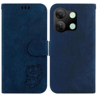 For Infinix Smart 7 HD Little Tiger Embossed Leather Phone Case(Dark Blue)