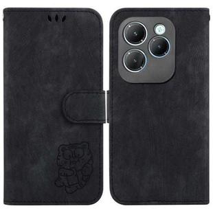 For Infinix Hot 40 / 40 Pro Little Tiger Embossed Leather Phone Case(Black)