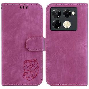 For Infinix Note 40 Pro 4G / 5G Little Tiger Embossed Leather Phone Case(Rose Red)