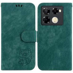 For Infinix Note 40 Pro+ Little Tiger Embossed Leather Phone Case(Green)