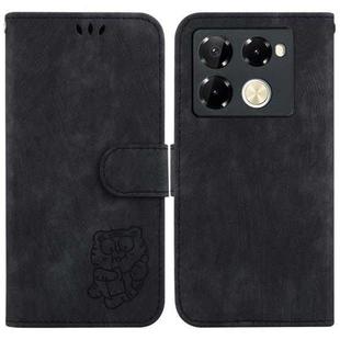 For Infinix Note 40 Pro+ Little Tiger Embossed Leather Phone Case(Black)