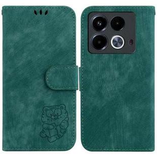 For Infinix Note 40 4G Little Tiger Embossed Leather Phone Case(Green)