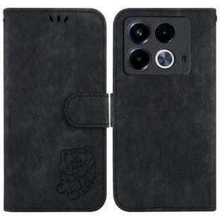 For Infinix Note 40 4G Little Tiger Embossed Leather Phone Case(Black)