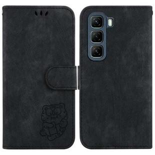 For Infinix Hot 50 4G Little Tiger Embossed Leather Phone Case(Black)