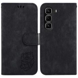 For Infinix Hot 50 Pro 4G Little Tiger Embossed Leather Phone Case(Black)