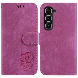 For Infinix Hot 50 Pro+ 4G Little Tiger Embossed Leather Phone Case(Rose Red)