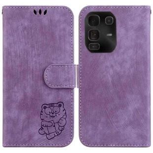 For Infinix Note 50 Pro+ Little Tiger Embossed Leather Phone Case(Purple)