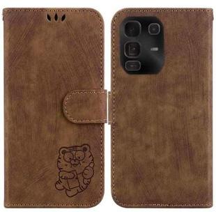 For Infinix Note 50 Pro+ Little Tiger Embossed Leather Phone Case(Brown)