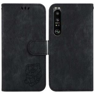 For Sony Xperia 1 III Little Tiger Embossed Leather Phone Case(Black)