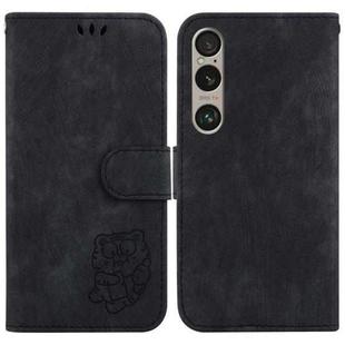 For Sony Xperia 1 VI Little Tiger Embossed Leather Phone Case(Black)