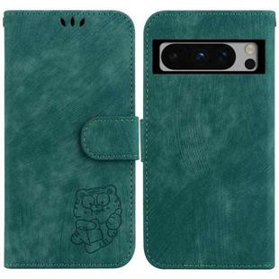 For Google Pixel 8 Pro Little Tiger Embossed Leather Phone Case(Green)