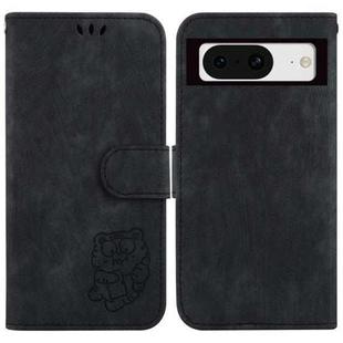 For Google Pixel 8 Little Tiger Embossed Leather Phone Case(Black)
