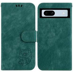 For Google Pixel 7a Little Tiger Embossed Leather Phone Case(Green)