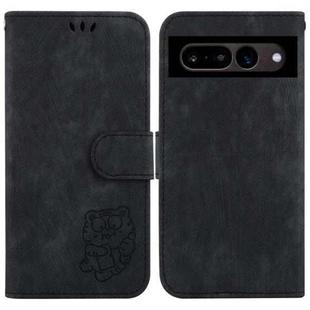 For Google Pixel 7 Pro Little Tiger Embossed Leather Phone Case(Black)
