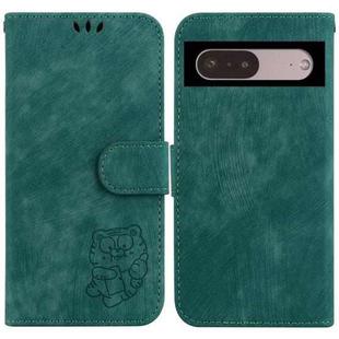 For Google Pixel 7 Little Tiger Embossed Leather Phone Case(Green)