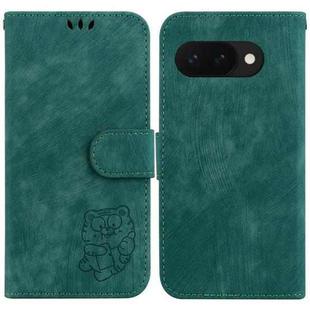 For Google Pixel 9a Little Tiger Embossed Leather Phone Case(Green)